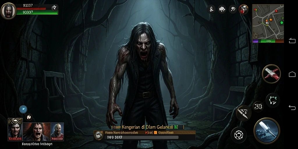 Screenshot menampilkan momen menegangkan dalam gameplay horror.