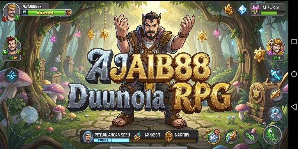 Screenshot AJAIB88 menampilkan aksi seru karakter di dunia fantasi.