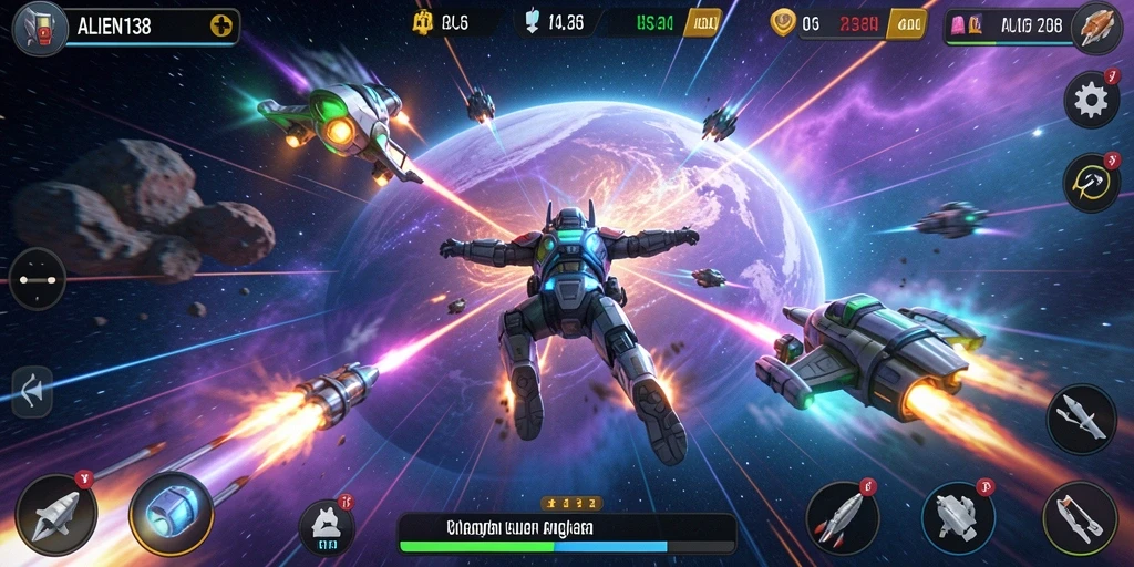 Gameplay racing yang seru dan penuh aksi di luar angkasa.