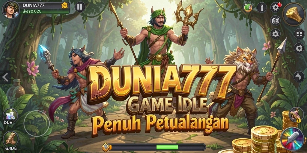 Tangkapan layar utama DUNIA777 menampilkan gameplay Idle yang seru dan menarik.