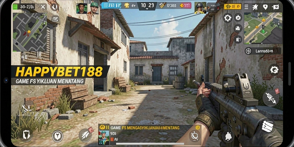 Screenshot gameplay seru di <strong>HAPPYBET188</strong> menunjukkan aksi tembak-menembak yang mendebarkan.