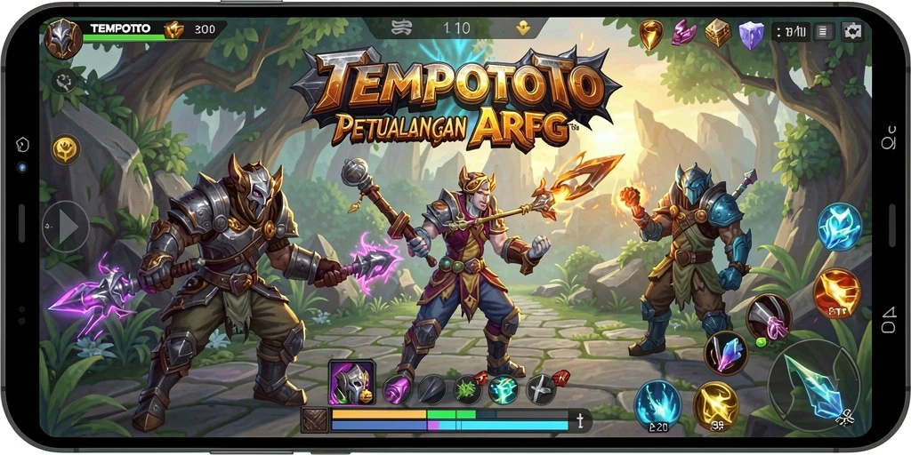 Screenshot TEMPOTOTO menampilkan aksi pertarungan seru dalam dunia ARPG.