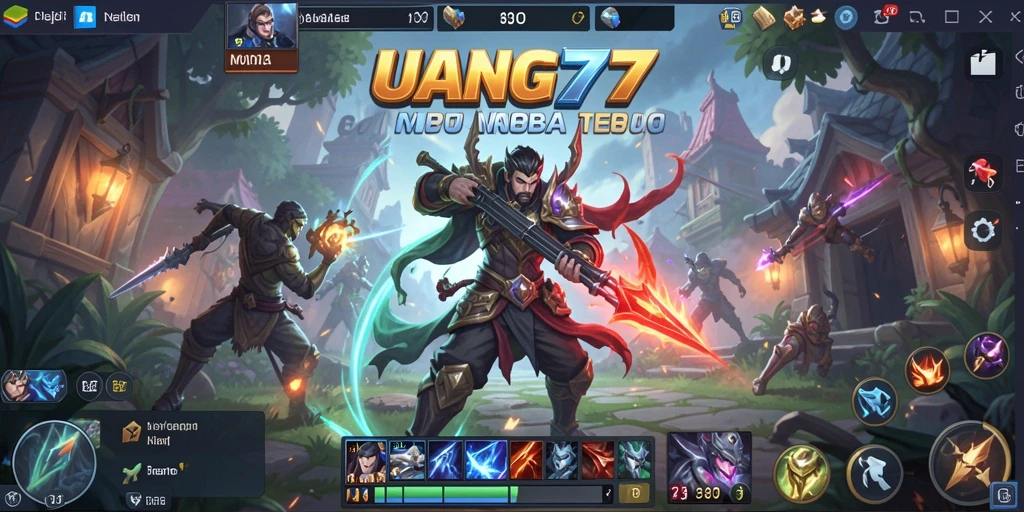 Tampilan gameplay seru di arena pertempuran MOBA.